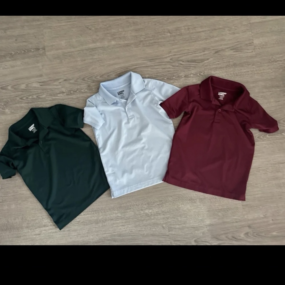 Lands’End Size 4  Short Sleeve UPF 50 Rapid Dry Polo Shirt Moisture Wicking New